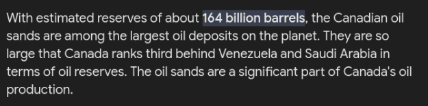 Click to Enlarge

Name: Screenshot 2024-06-21 at 08-43-06 oil reserves canada - Google Search.png
Size: 9 KB
